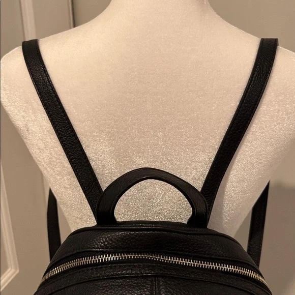 Michael Kors Rhea Black Leather and Cream Shearling Backpack - Picture 3 of 7